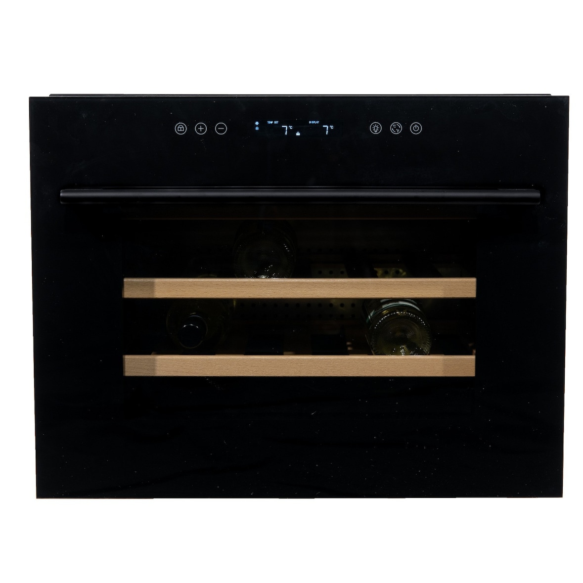 Vinata Soprana Wijnklimaatkast Inbouw - Zwart - Wijnkoelkast 24 flessen - 45.3 x 59.2 x 56.3 cm - Wijnkast glazen deur