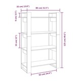 thumbnail of vidaXL Bücherregal/Raumteiler Honigbraun 80x35x125 cm Massivholz