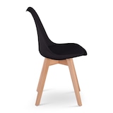 thumbnail of Esszimmerstuhl 2er-Set, Beine Holz, gepolstert, Küchenstuhl im Set mit Retro-Design, Belastbarkeit 110 kg, Schwarz, Raburg Nilo