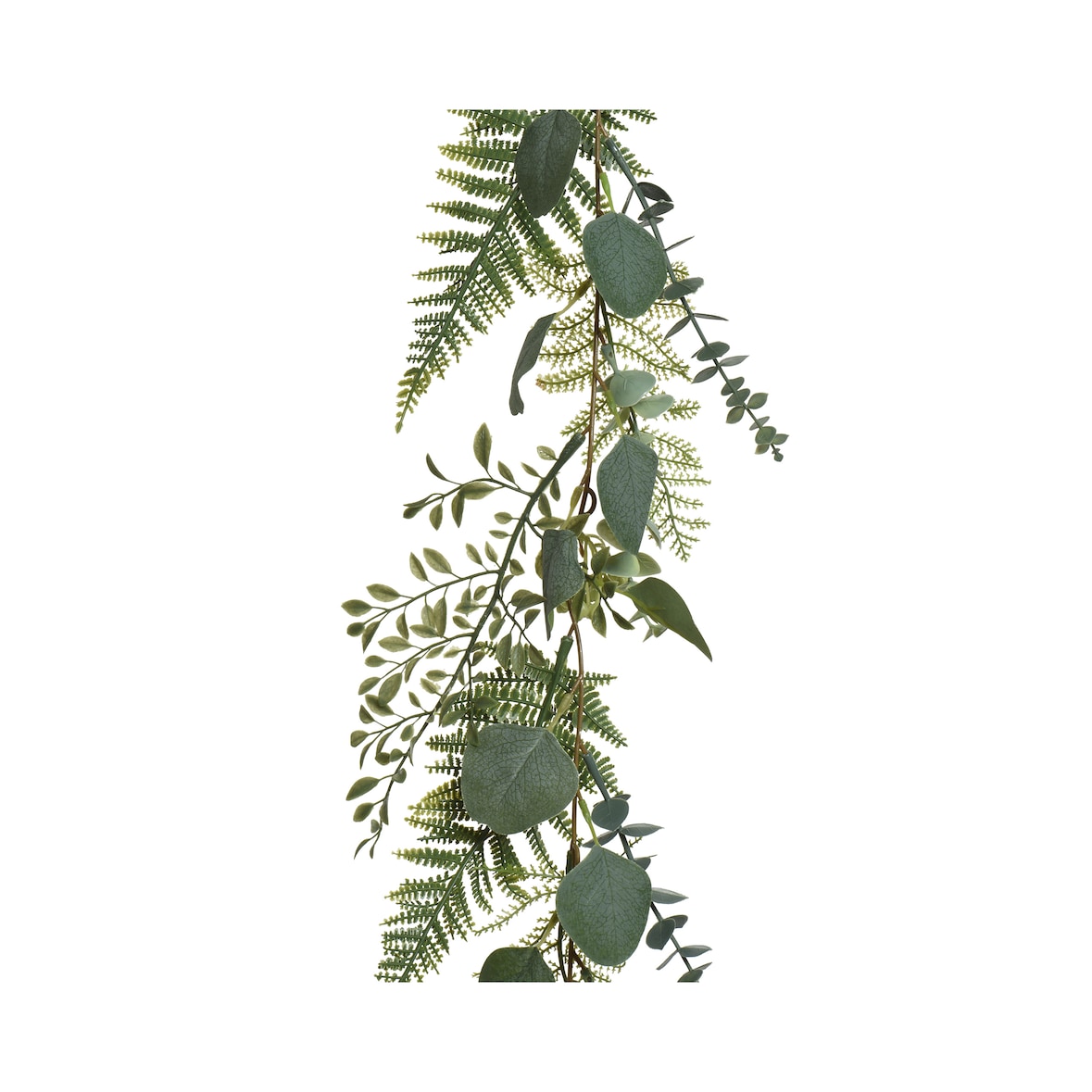 Künstliche Pflanzengirlande 180cm Eukalyptus Farn Kunstpflanzen Blättergirlande