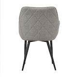 thumbnail of SalesFever sillón con respaldo cosido | funda de tela texturizada | estructura de metal | 61 x 60 x 85 cm | taupe - negro