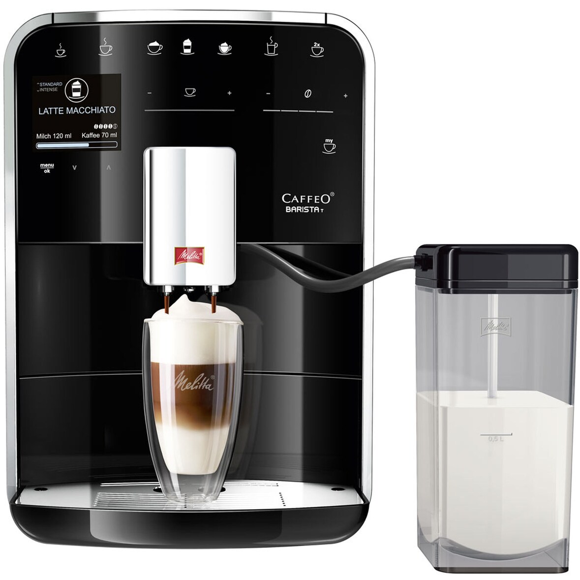 Cafetera Superautomática Melitta Barista T F830-002 18 Recetas Depósito de Leche
