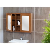 thumbnail of Teak spiegelkast HWC-M85, badkamerspiegelkast, hoogwaardige B-kwaliteit teak (kernhout, 20-30 jaar), 70x100x20cm