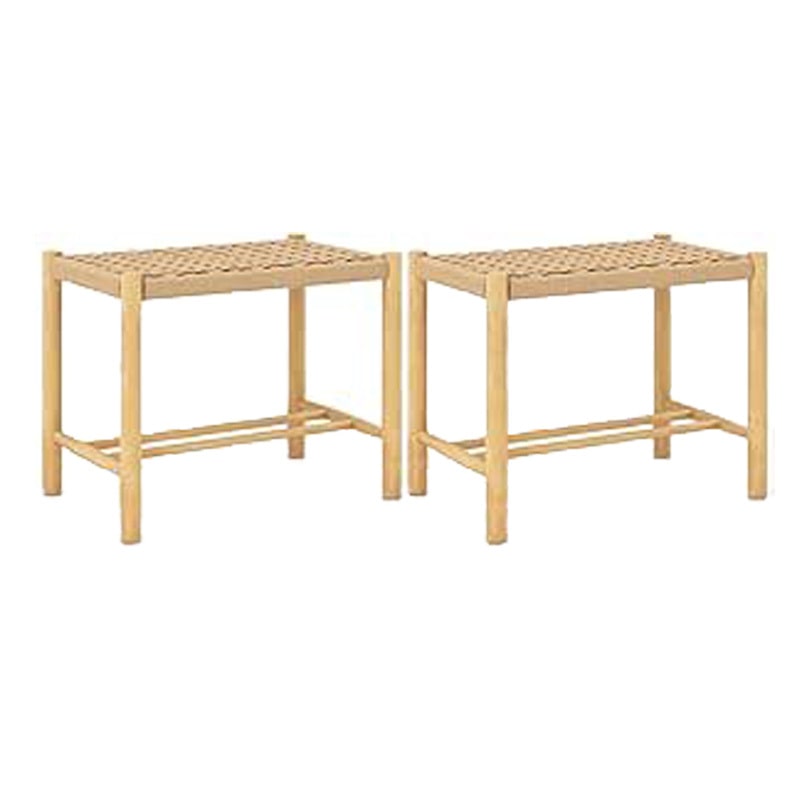 COSTWAY Juego de 2 taburetes de bar de madera, altura del asiento 45 cm con reposapiés