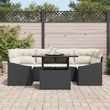 thumbnail of vidaXL Garten-Sofa-Set mit Speicher 7 pcs Schwarz Poly Rattan