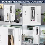 thumbnail of Umkleideschrank Spind BERLIN 4 Abteile Etikettenhalter Lüftungsschlitze Umkleidespind Schließfachschrank Garderobenspind 172x55,9x45cm Weiß