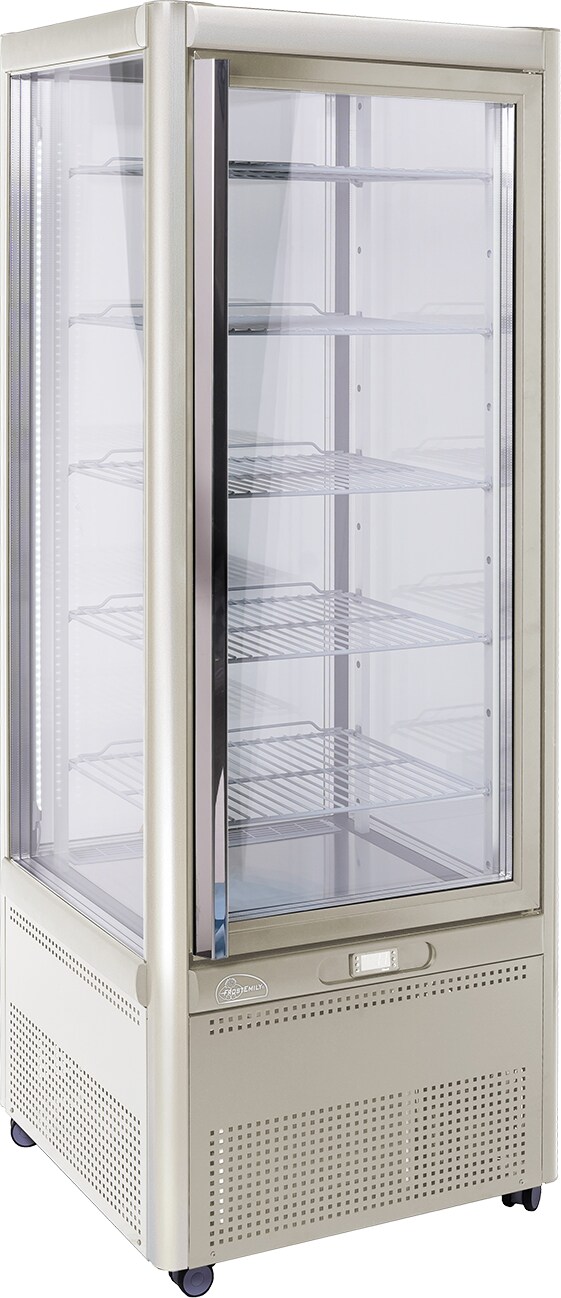 Panoramavitrine Prisma 401 TNV-PG (silber) mit Drehgestell