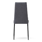 thumbnail of Set van 2 gestoffeerde stoelen voor binnen met hoge rugleuning, zwarte metalen poten, elegant en comfortabel, voor eetkamer en keuken-LIDIA-Grijs
