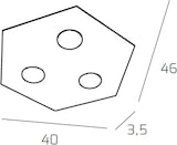 thumbnail of Toplight Hexagonal Deckenleuchte Hexagon 3 Lichter max 9W mit GX53-Fassung, sandfarbene Struktur, modernes Design 40x46x3cm