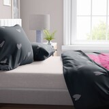 thumbnail of Bettwäsche 135x200 Set Herz Love You Motiv Partner Mikrofaser Allergiker Schwarz Pink 4 teilig