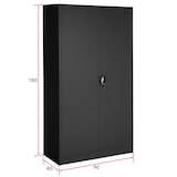 thumbnail of tectake Armadio portadocumenti a 6 scomparti e asta appendiabiti - nero, 90 cm - 402940