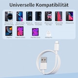 thumbnail of Schnellladekabel USB A für Apple Geräte – 1 m Schnelllade-/ Datenkabel passend für iPhone 5 bis 14 / Pro / Max / Mini / iPad / iPod – Weiß