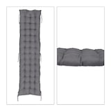 thumbnail of Relaxdays Bankauflage, HBT: 7x180x50 cm, Sitzkissen mit Bändern, für Gartenbank, Paletten, Polyester, Sitzpolster, grau