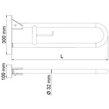 thumbnail of Vertikaler Sicherheitshandgriff mit integriertem Toilettenpapierhalter, Wandbefestigung