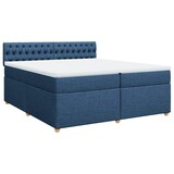 thumbnail of vidaXL Boxspringbett mit Matratze Blau 200x200 cm Stoff