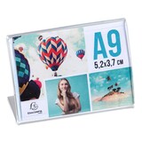 thumbnail of EXACOMPTA Segnaposto da tavolo per formato A9 orizzontale, cod. 89058QD in PMMA (acrilico) trasparente, resistente ai raggi UV. Confezione da 20 pz.
