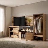thumbnail of Sideboard, Schrank, Buffet, Ablage, 274x35x145 cm, Schlafzimmer, XXL Elektrokamin, Kommode, Offener Schrank, Modern, Eiche - 448_62