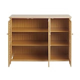 thumbnail of Dressoir HWC-B18, ladekast highboard, 3 deuren bamboe 81x97x34cm