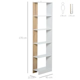 thumbnail of HOMCOM Scaffale Libreria a Parete in Legno Color Rovere con Ripiani