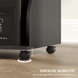 thumbnail of Computertisch Schreibtisch 80x48x75 cm Schwarz mit Rollen und Tastaturablage, kompakter Bürotisch mit Ablagen für PC Zubehör