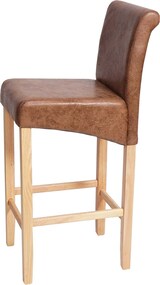 thumbnail of 2er-Set Barhocker gepolstert mit Lehne | Sitzhöhe 75cm | Holz | Wildlederimitat | helle Beine | Stoff/Textil | Barstuhl Tresenhocker