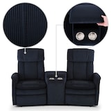 thumbnail of Kinosessel, 2er-Fernsehsessel mit mechanischer Relaxfunktion, Easy-Lift, für 2 Personen, 2 Getränkehalter, Cord-Mikrofaser in Nachtblau, Raburg Maxx