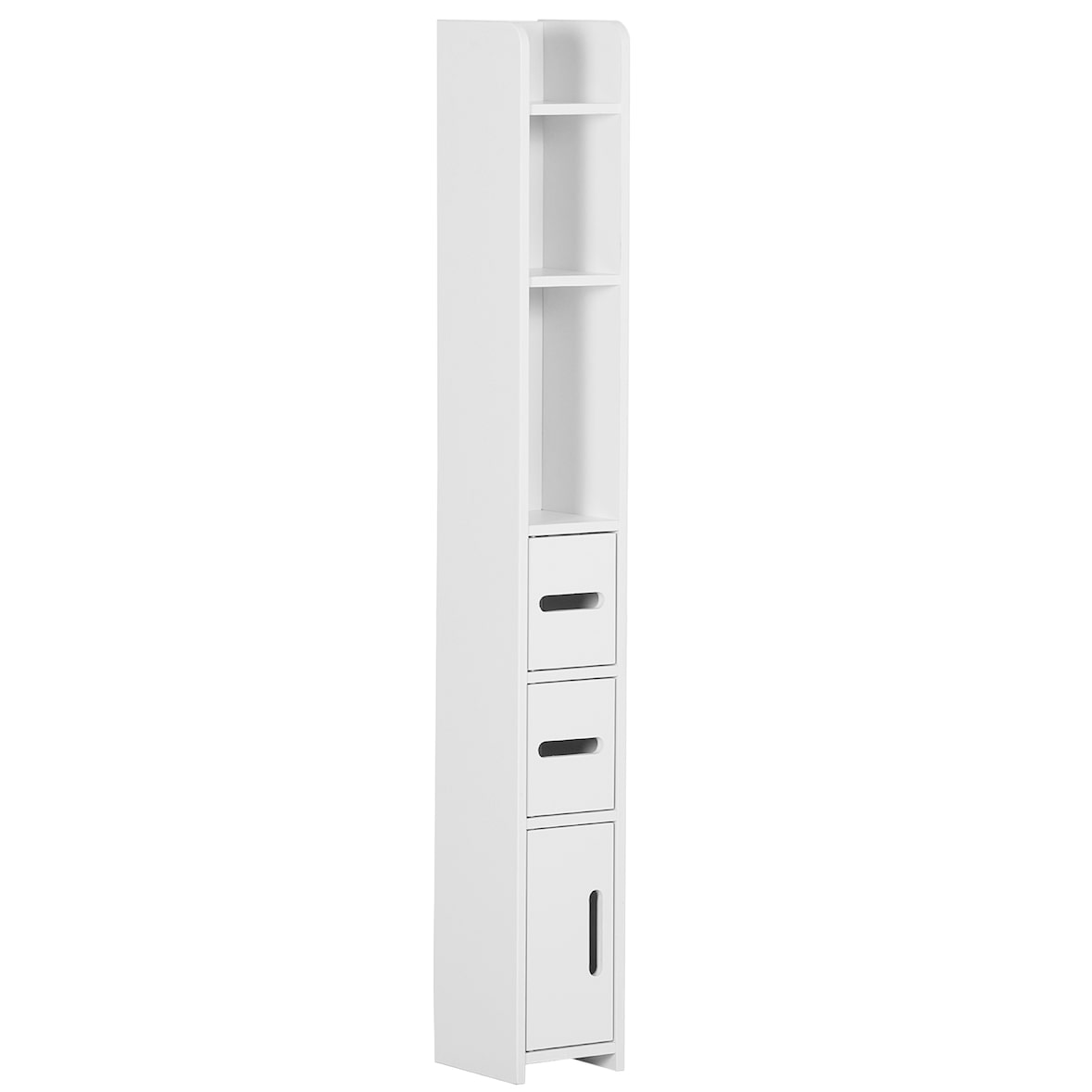kleankin armario alto de baño con 3 puertas y 3 estantes abiertos columna auxiliar de baño para salón aseo dormitorio estilo moderno 15x17x120 cm