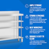 thumbnail of Royal Catering Tavolo da lavoro per bar - acciaio inox - 250 x 30 x 115 cm - 4 ripiani - retroscena -