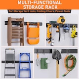 thumbnail of TOJ Living Werkzeughalter – 3 Schienen + 9 Haken – 120 cm – Metall – matt schwarz – Besenhalter