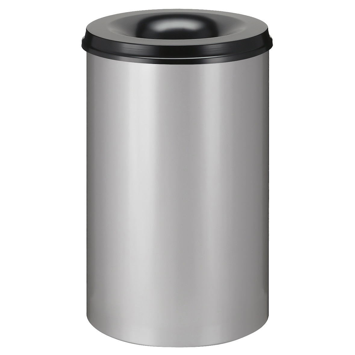 Vlamdovende papierbak 110 ltr - aluminiumgrijs, zwart
