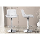 thumbnail of Conjunto de 2 bancos de bar Vonore em imitação de pele branco/cromo