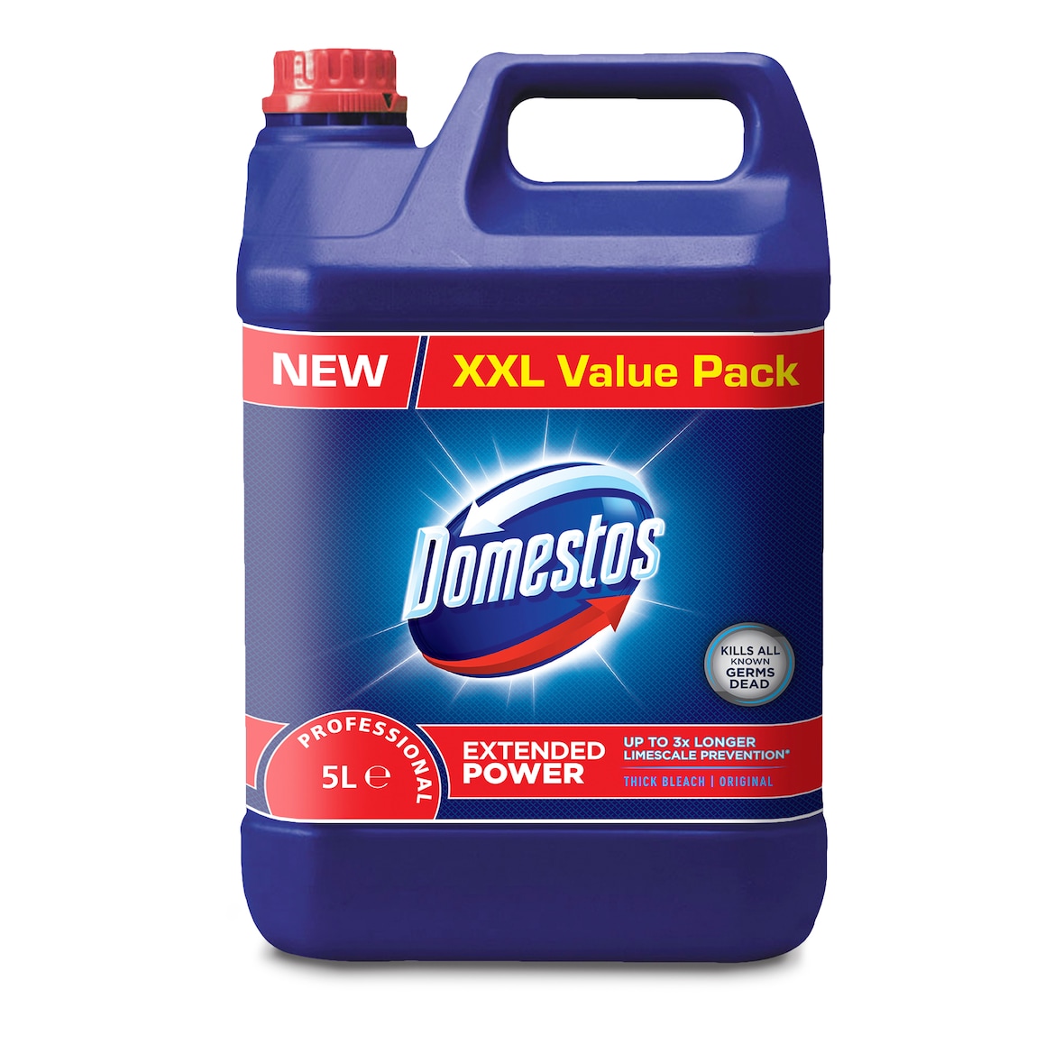 Domestos Professional Original Hygienereiniger mit Aktiv-Chlor für Reinigung, Desinfektion und Bleiche für Küche, Bad und Wäsche, 5L Kanister