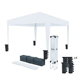 thumbnail of Gazebo Pieghevole Idrorepellente 3x3 M Da Giardino Con 4 Sacche Per Pesi E Sacca Di Trasporto Struttura Acciaio Copertura 160 gr/m² Bianco