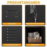 thumbnail of Metallschrank Spind Aufbewahrungsschrank 90x40x100 cm Schwarz mit 6 Türen, abschließbaren Fächern, Lüftungsschlitzen und Kartenfächern