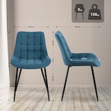 thumbnail of Esszimmerstuhl HASAN - Cord Blau 52x58x83 cm | Essstühle Esszimmerstühle Küchenstühle Wohnzimmerstühle