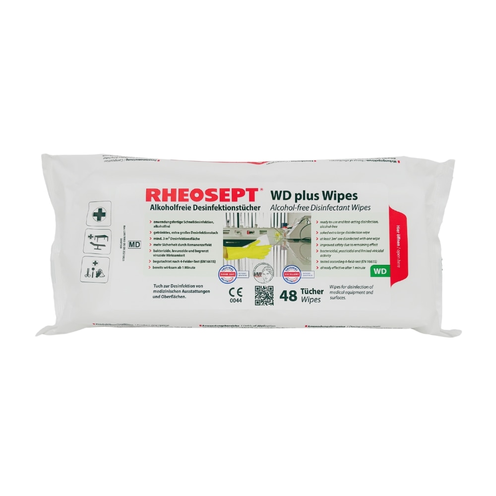 6 x 48 Tücher RHEOSEPT-WD plus Wipes Flächendesinfektionstuch Tuchformat 300 x 270 mm