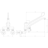 thumbnail of Grifo 2 aguas monomando GEREONTOLOGICO, caño 250x180mm. MURAL