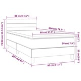 thumbnail of vidaXL Boxspringbett mit Matratze & LED Dunkelgrau 80x200 cm Stoff