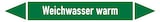 thumbnail of Rohrleitungskennzeichen Weichwasser warm - 187x26 mm Folie selbstklebend