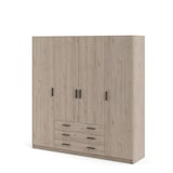 thumbnail of Spell Kleiderschrank B183 cm 4 Türen und 3 Schubladen Hickory-Dekor.