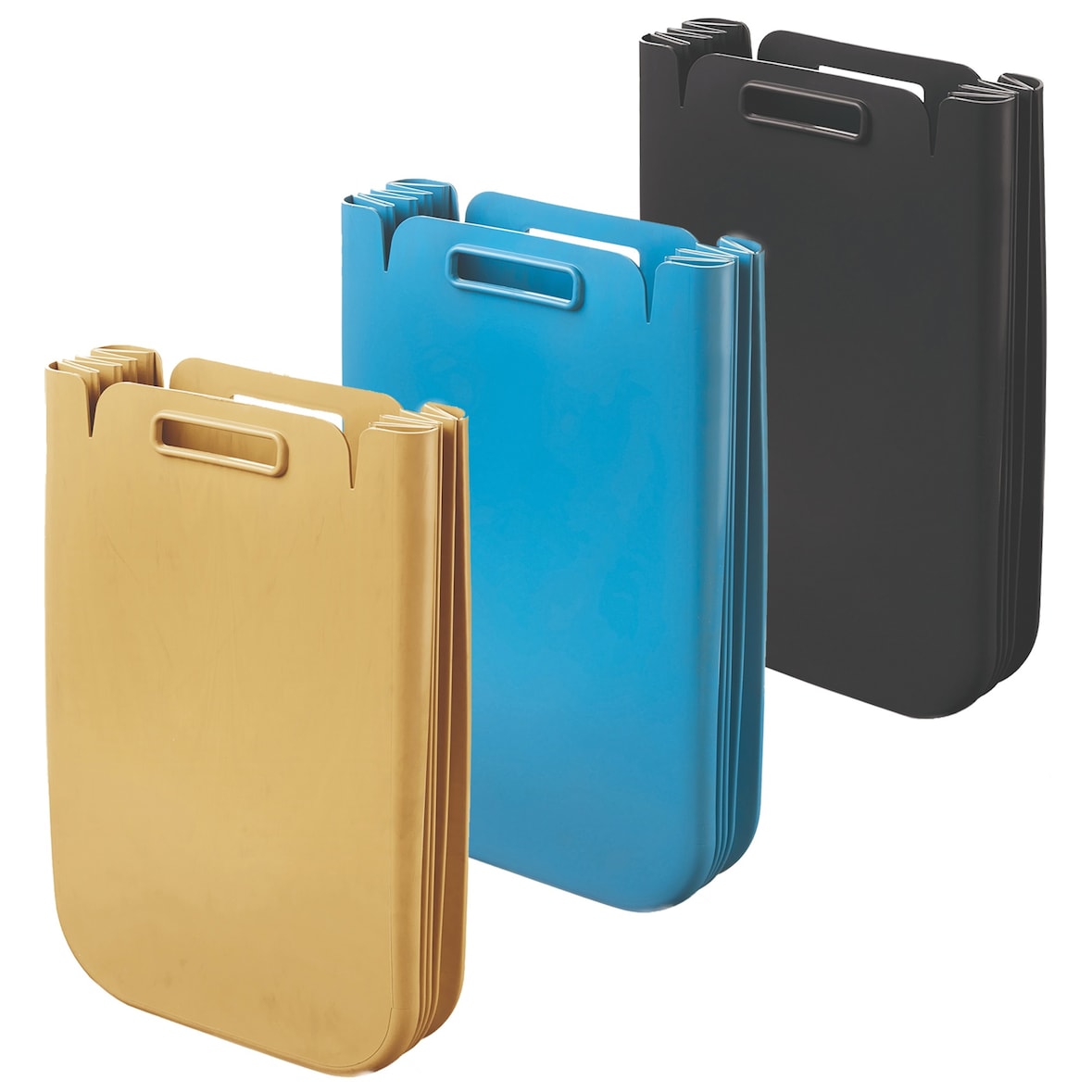 Guzzini - Set van 3x25L opvouwbare multifunctionele containers gemaakt van gerecycled plastic, 45x30 cm