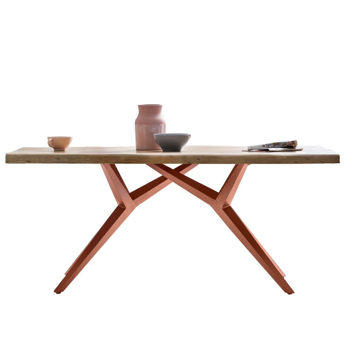 SIT Möbel Esstisch aus Mangoholz, Gestell in antikbraun | B 180 x T 90 x H 75 cm | natur | 15281-00 | Serie TISCHE & BÄNKE