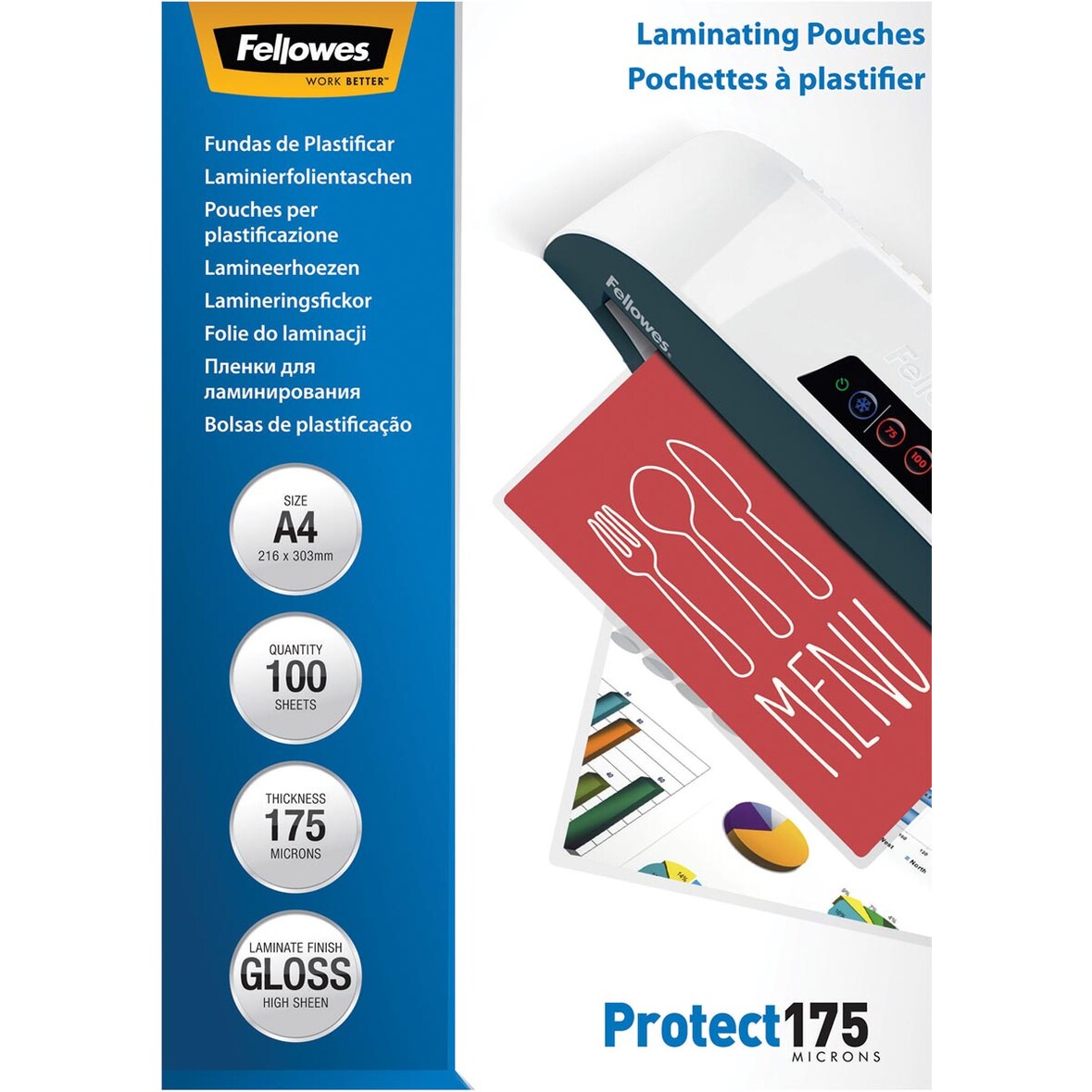 Laminierfolien Protect, A4, 175 Mikron, glänzend 100 Stück