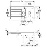thumbnail of Villeroy&Boch Spülbecken, Küchenspüle Architectura 60 XR Weiß Alpin 1000x510mm, Unterschrankbreite 60cm