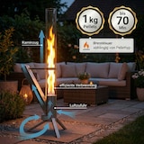 thumbnail of Albatros hochwertige Pelletfackel aus Edelstahl | Raketenofen für den Garten | mit Glas Feuerrohr |