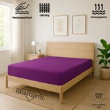 thumbnail of EXKLUSIV HEIMTEXTIL Jersey Spannbettlaken 90 x 200 cm Lila 100% Baumwolle Öko - Tex Zertifiziert Bed-Sheet Bettlaken Spannbetttuch