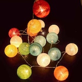 thumbnail of Lumisky Guirlande solaire MIMY COLORS 10 boules coton 3.8M Nylon Multicolore