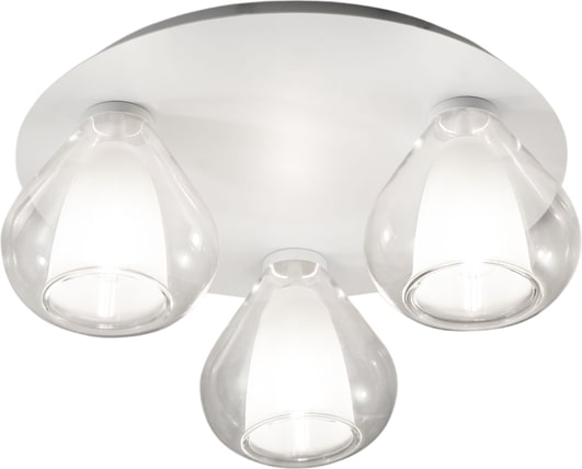 Lila - Runde Deckenleuchte D.40cm Fabas Luce - Wandleuchte mit 3 E27 LED-Glühbirnen MAX 40W - Transparent