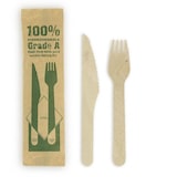 thumbnail of 500 Uds. Pack cubiertos de madera 100% biodegradable grado A (16,5cm)  Ref CUB016