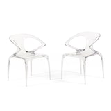 thumbnail of Lot de 2 chaises en polycarbonate, solides et légères, monobloc, design contemporain et raffiné, pour séjour et bureaux, intérieur – ASTRA/Marron